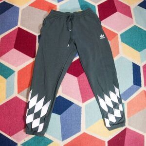adidas Originals Rekive sweatpants in dark‎ green and white size medium